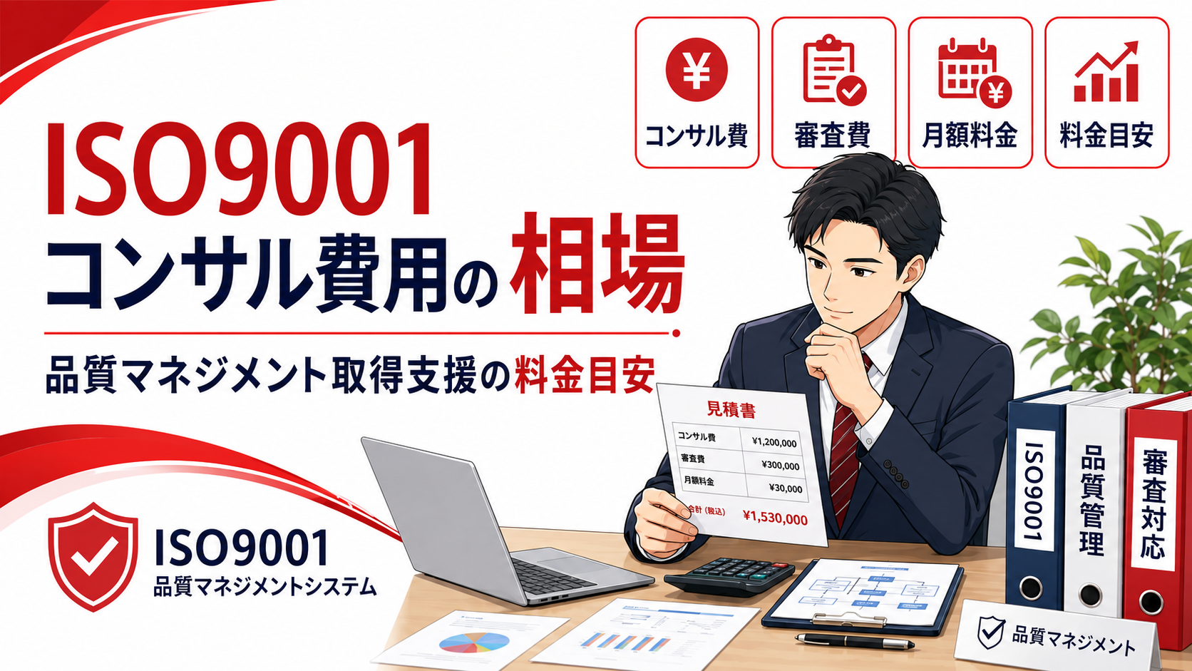 ISO9001コンサル費用の相場｜品質マネジメント取得支援の料金目安