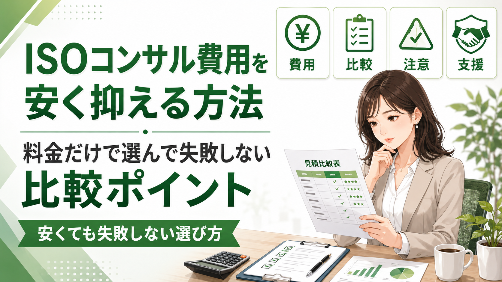 ISOコンサル費用を安く抑える方法｜料金だけで選んで失敗しない比較ポイント