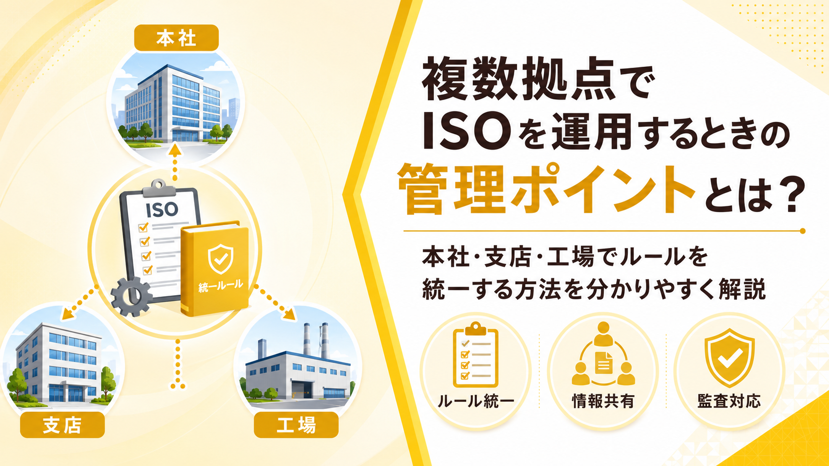 複数拠点でISOを運用するときの管理ポイントとは?本社・支店・工場でルールを統一する方法を分かりやすく解説