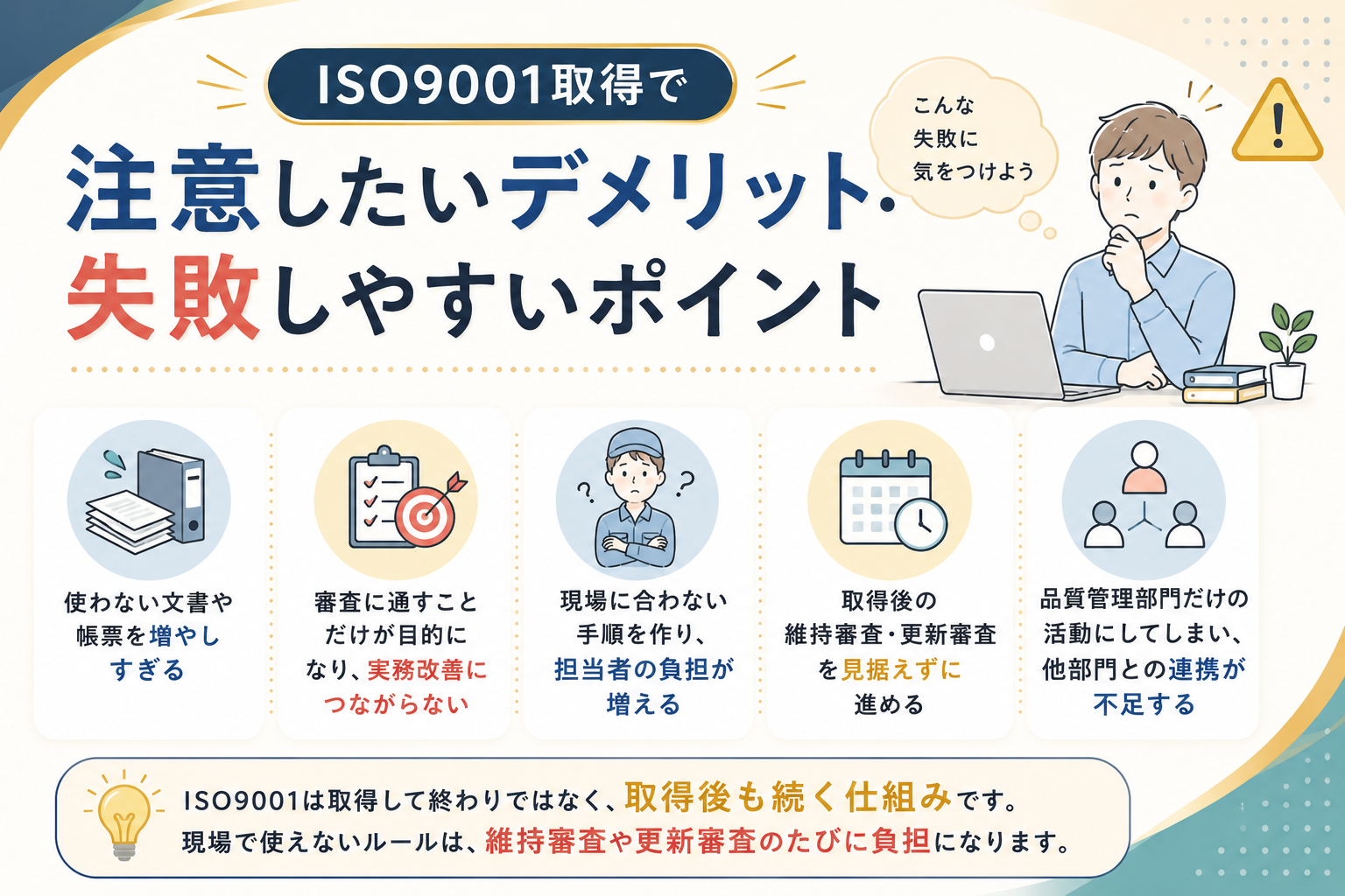 ISO9001取得で注意したいデメリット・失敗しやすいポイント