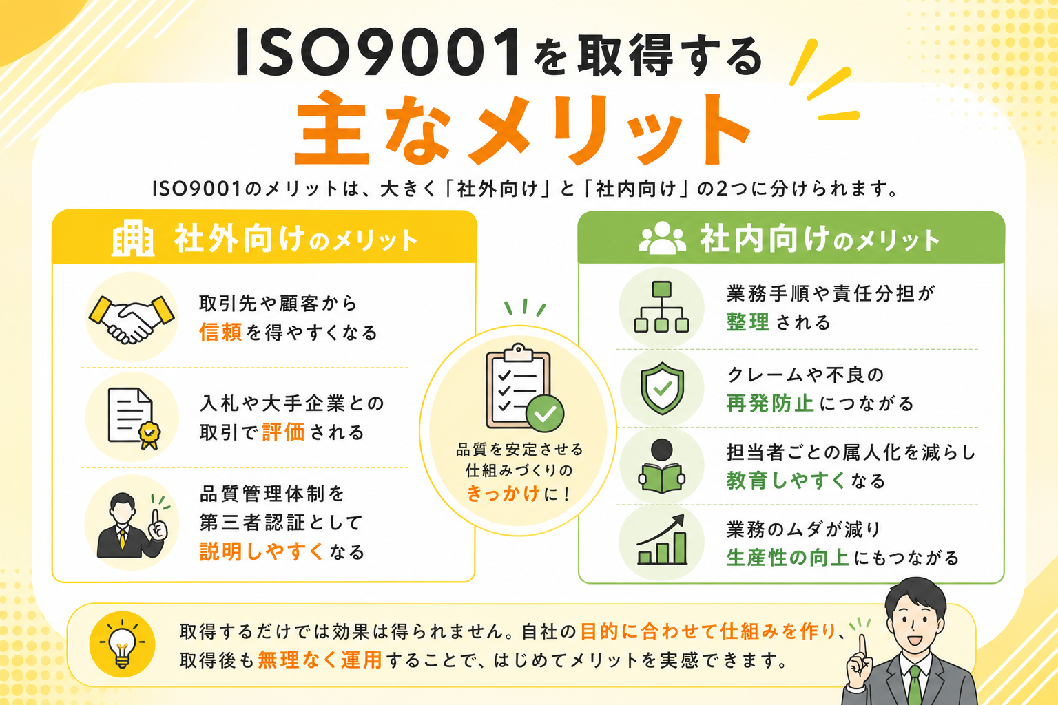 ISO9001を取得する主なメリット