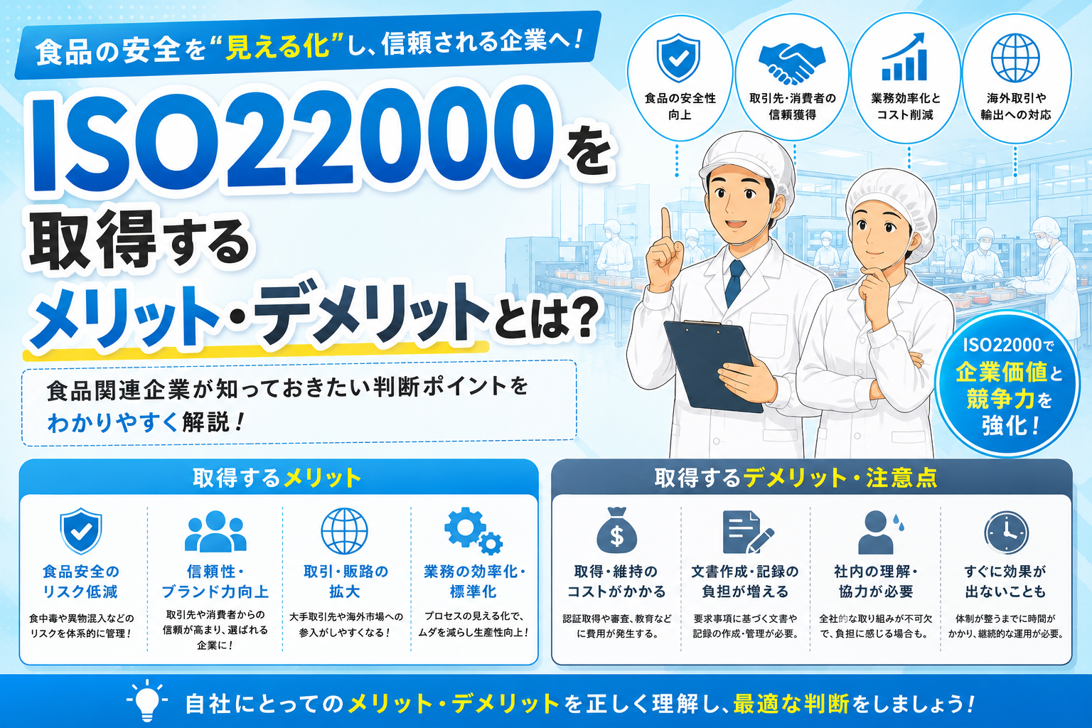 ISO22000を取得するメリット・デメリットとは？食品関連企業が知っておきたい判断ポイント