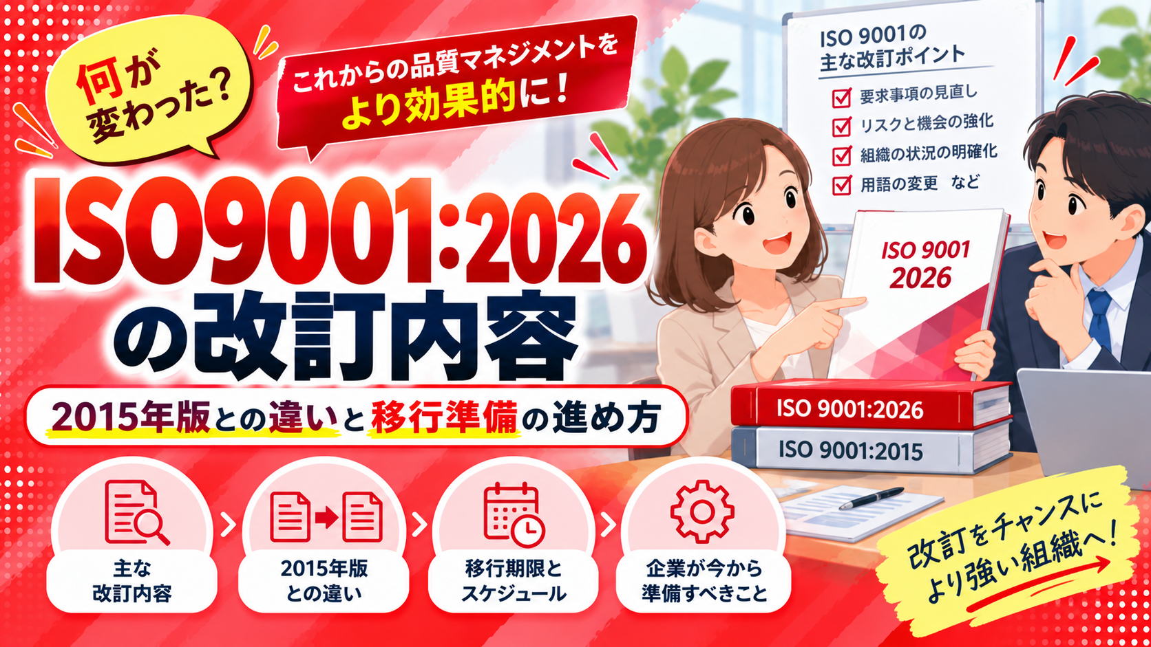 ISO9001：2026の改訂内容｜2015年版との違いと移行準備の進め方